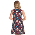 thumbnail image 2 of Bixox Skull red flower blue Print Women's Sleeveless A-Line Dress with Pockets, Casual Knee-Length Tank Dress for Summer-XX-Large, 2 of 7