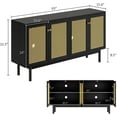 thumbnail image 2 of VANACC 63" TV Stand with Metal Mesh Doors & Adjustable Shelf, Black, 2 of 7