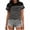Black, variant on Womens Striped Color Block Tops Round Neck Short Sleeve T Shirt Summer Casual Breathable Tees Outdoor Vacation Shirts White XL