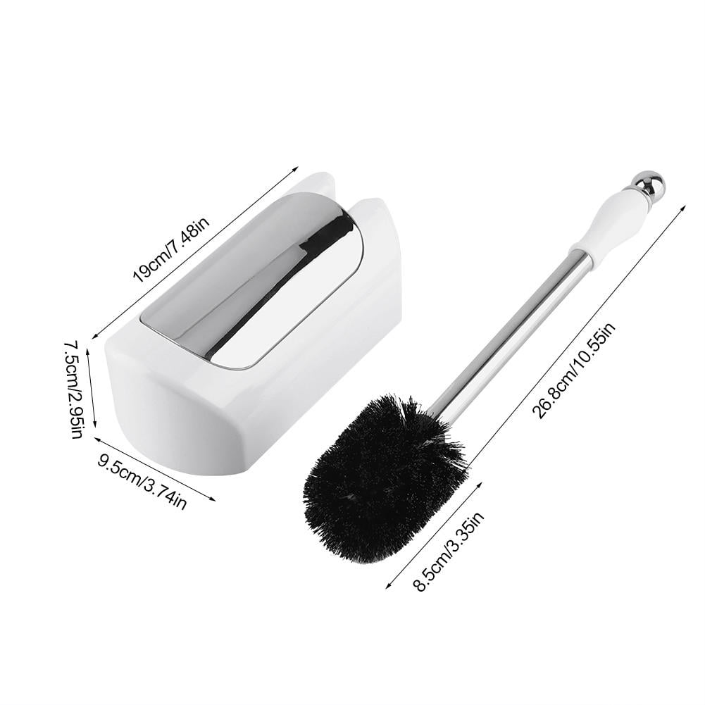 BIMZUC Premium Toilet Brush & Holder Set – Durable Stainless Steel Handle, Thick Plastic Bristles, Detachable Brush Head, Wall‑Mounting Adhesive, White