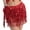 Red, variant on Fringe Sequin Mini Skirt for Women with Sparkly Belly Dance Performance Hip Scarf Wrap Tassel Performance Carnival Costume One Size