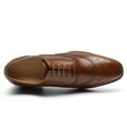 thumbnail image 4 of CMR CHAMARIPA Men's Elevator Dress Shoes - Brown Leather Wingtip Oxford Shoes 6CM | 2.36 Inches, 4 of 9