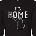 thumbnail image 4 of Inktastic It's Home- State  of Michigan Outline Distressed Text Long Sleeve T-Shirt, 4 of 5