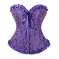 thumbnail image 4 of GJSYRH Wome's Lace Up Boned Overbust Corset Bustier Lingerie Bodyshaper Top Purple XL, 4 of 4