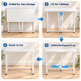 thumbnail image 2 of Ktaxon Folding Writing Computer Desk Home Office Study PC Writing Table,White, 2 of 12