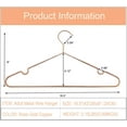 thumbnail image 3 of 16.5" Rose Gold Copper Clothes Hangers - 30 Pack,Heavy Duty Strong Metal Hanger for Storage Display Sling Organization of Coat Shirts Dresses Jacket Elegant Standard Suit Accessory, 3 of 9