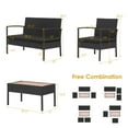 thumbnail image 2 of Gymax Fashion 8PCS Rattan Patio Conversation Furniture Set Outdoor Sofa Set w/ Black Cushions, 2 of 6