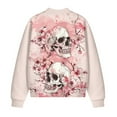 thumbnail image 5 of DISNIMO Skull Printed Sweatshirts for Women Cherry Blossom Printed Jackets Long Sleeve Outwear Coat Fall Winter Sweatshirts, XL, 5 of 7