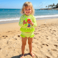 thumbnail image 2 of Younger Tree Baby Girl Swimsuit Long Sleeve Rash Guard Top Bikini Swimwear 2 Piece Set for 3-4T, 2 of 9