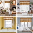 Picture of Brown Wood Grain Valance Curtain Vintage Farmhouse Country Style Window ...
