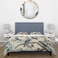 thumbnail image 3 of Designart "Vintage Scene Four Blue Birds on a Branch III" Animals Bird Bedding Covert Set - Bird Blue Animals Bed Set With 1 Sham, 3 of 6