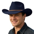 thumbnail image 3 of Wide Brim Cowboy Hat for Men Roll Up Brim Shapeable Western Cowgirl Fedora Lightweight Summer Beach Sun Hat, 3 of 5
