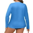 thumbnail image 5 of Women's Plus Size Swim Shirt Long Sleeve Rash Guard UV Protection Sun Shirts UPF 50+ Quick Dry Hiking Fishing Tops Blue XL, 5 of 6