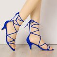 thumbnail image 2 of Sandalias de Tiras Tacón de Gatito Allegra K Cordón Arriba para Mujer Azul oscuro 36, 2 of 7