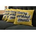 thumbnail image 5 of Ambesonne Fitness Throw Pillow Cover 4 Pack, Every Workout Counts, 24", Yellow White and Black, 5 of 5