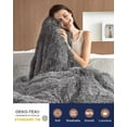 thumbnail image 4 of Anjee Faux Fur Super Soft Fuzzy Fluffy Warm Thick Sherpa Long Hair Shag Reversible Throw Blankets for Sofa Couch 50" x 60" Grey, 4 of 10