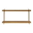 thumbnail image 5 of Kate and Laurel Dominic Modern Metal Bathroom Shelf, 28 x 7 x 15, Dark Gold, Sleek Glam 2-Tier Floating Shelves for Wall Decor, Display, and Over Toilet Storage, 5 of 9