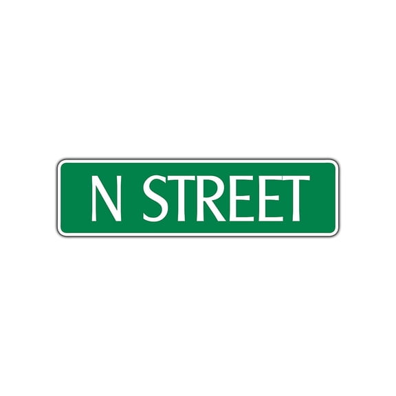 N Street Name Letter Aluminum Metal Novelty Street Sign Wall Decor 4x13.5