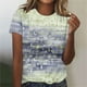 thumbnail image 3 of Tops Cortos para Mujeres Retro Impreso Cuello Redondo Manga Corta, Camiseta Casual para Uso Diario Y de Fiesta, 3 of 4