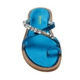 thumbnail image 3 of XYD Women Stylish Open Split Toe Crossed Strap Sandals Crystal Studded Flats Comfortable Beach Daily Shoes Size 13.5 Blue, 3 of 4
