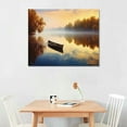 thumbnail image 2 of JEUXUS Lake Canvas Wall Art Decor: Nature Landscape Picture Boat Scenery Painting Print Relaxing Forest Water Artwork for Bedroom Living Room Home Office Decoration 20x16 inch, 2 of 4