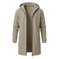 thumbnail image 6 of QSAWXQZ Men's Long Hooded Coat Full Zip Long Sleeve Pockets Jacket Casual Winter Outerwear XL, 6 of 6