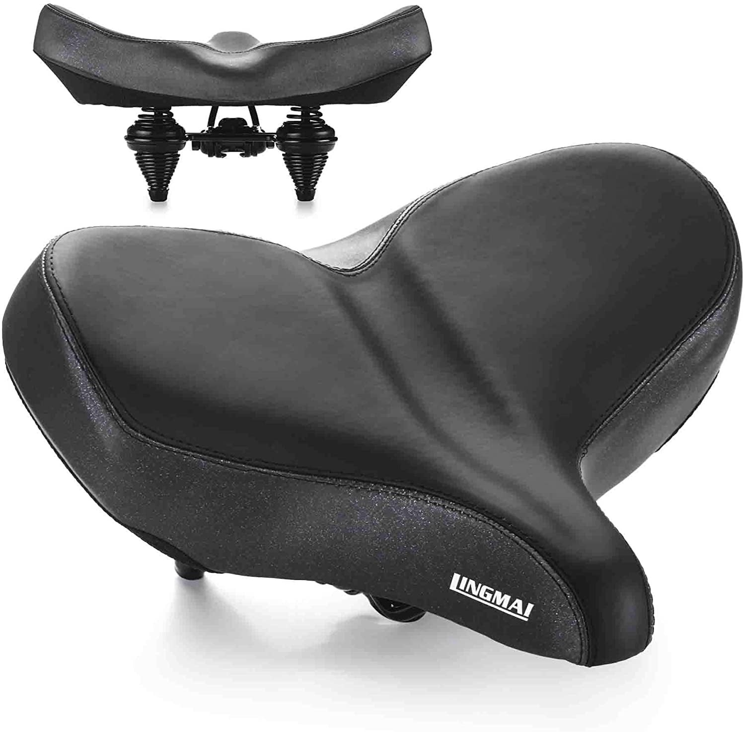 Comfort for Cruiser Most Comfortable Bike Saddle- Wide Bicycle Seat with Soft Cushion Road Bikes Mountain Bike and Fixed Gear Touring 