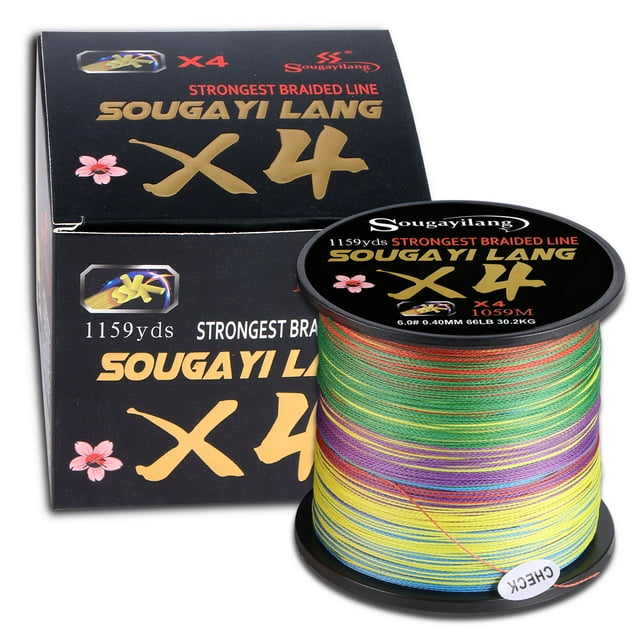 Braided Line 4X 100/300m 5 Color All for Fishing Line MaxDrag 66LB Multifilament PE Line for Saltwater Sea Fishing Multi 100M 0.12mm 18LB