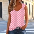 thumbnail image 5 of DeHolifer Womens Tank Tops Fashion Summer Cami T-Shirts V Neck Sleeveless Shirts Casual Loose Floral Blouses Ruched Tunic Tops Pink XL, 5 of 5