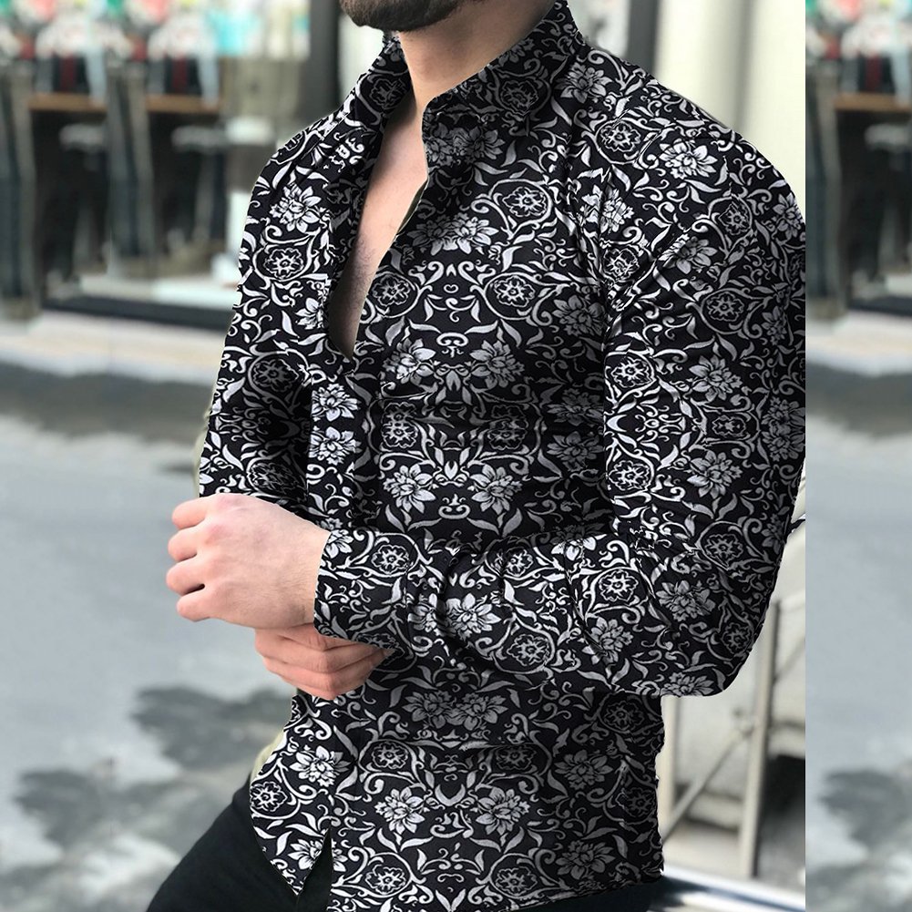 mens floral print dress shirts