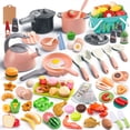 thumbnail image 1 of Kitchen Playset Funpynani, 130 unidades, con ollas, sartenes y utensilios, color rosa, 1 of 6