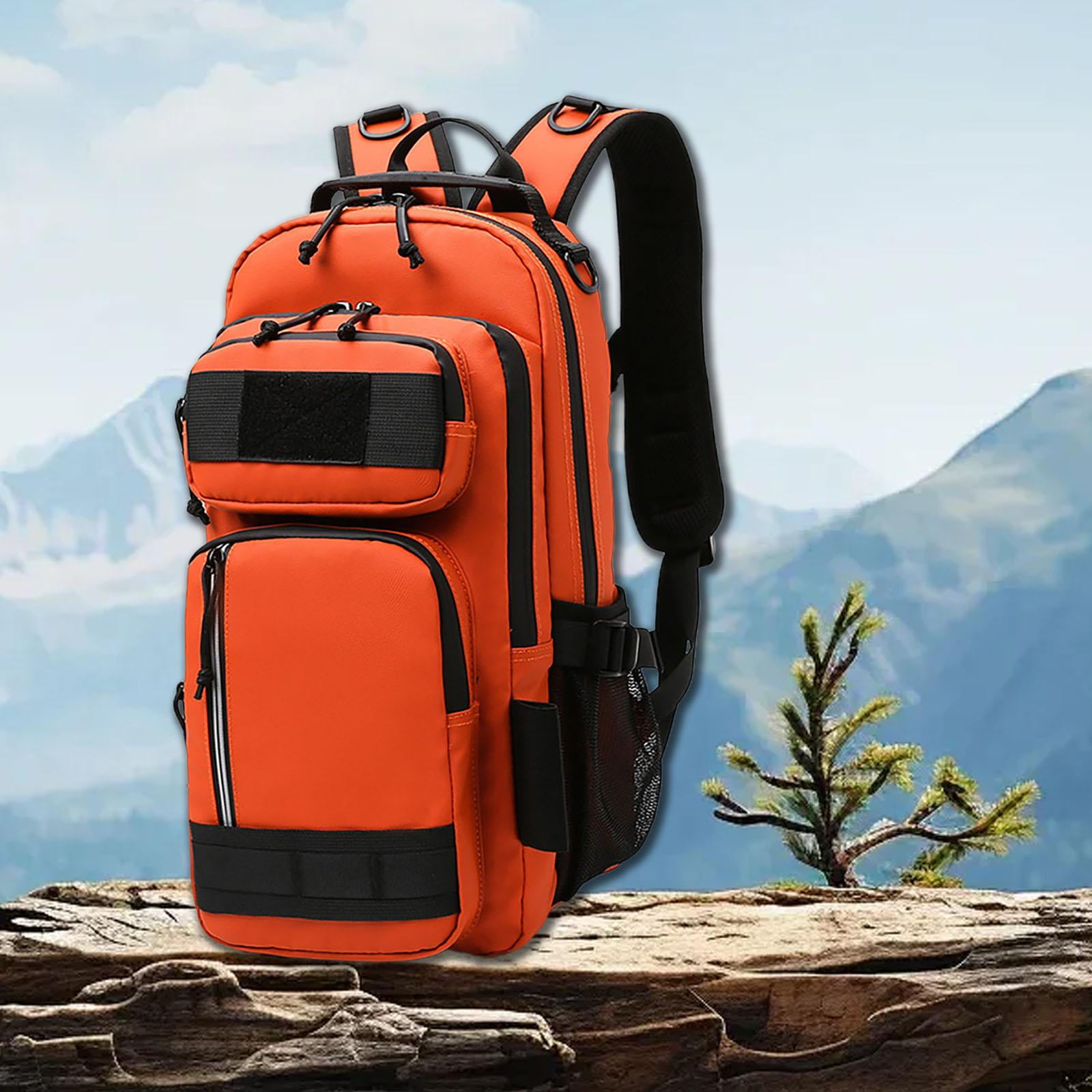 harayaa Fishing Backpack Fishing Gears Bag Back Pack Fishing Equipment Bag Fishing Tackle Boxes Backpack for Outdoor Hiking Traveling Orange
