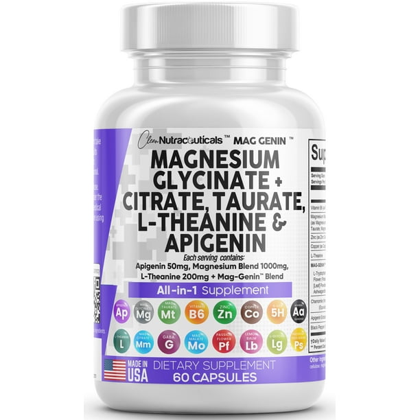 Magnesium Glycinate Complex 1000mg with LTheanine 200mg Apigenin 50mg