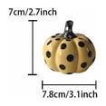 thumbnail image 2 of Orangide Halloween Decor Ceramic Pumpkin Decor Glossy Black Yellow Polka Hand Pumpkins Tabletop Ornaments for Mantel Shelf Fall Tiered Tray Home (S), 2 of 7