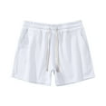 thumbnail image 3 of YUHAOTIN Compression Shorts Men with Pocket Zipper Summer Men's Shorts Lace up Casual Sports Running Training Fitness Three Point Pants Sweatpants White Beach Shorts for Men Rugby Shorts, 3 of 5
