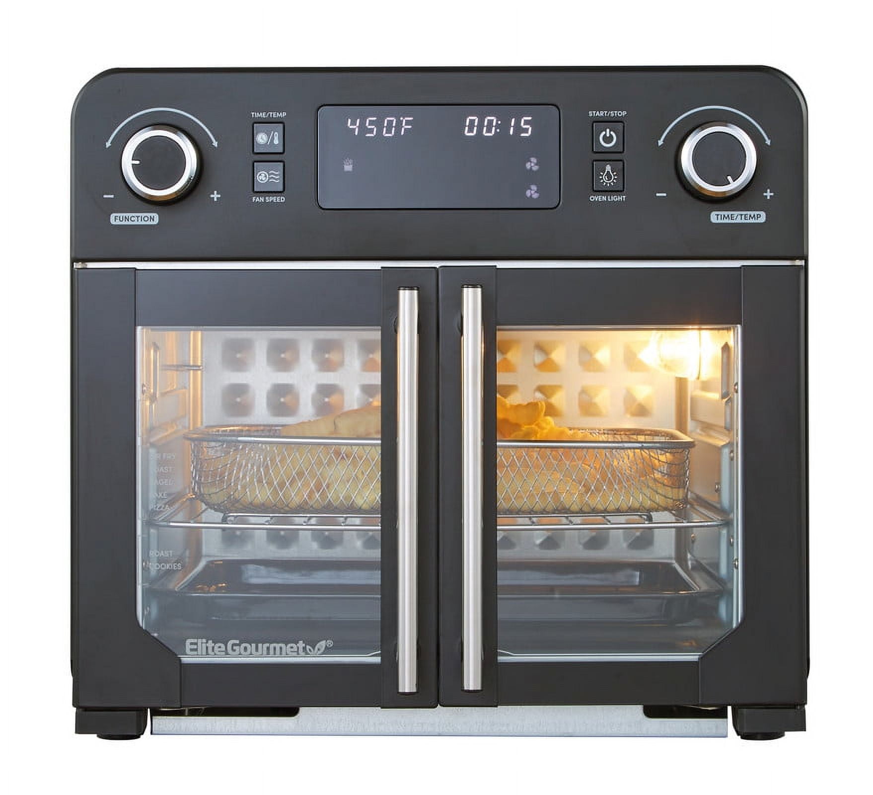 12L French Door Air Fryer Oven (Black) – Shop Elite Gourmet - Small Kitchen  Appliances