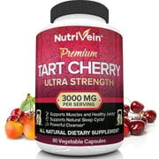 Nutrivein Tart Cherry Capsules 3000mg - 90 Vegan Pills - Antioxidants, Flavonoids