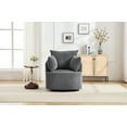 thumbnail image 3 of Grey Modern Swivel Accent Chair with 360-Degree Rotation and Solid Wood Frame for Effortless Movement in Living Room, Office, or Nursery, 3 of 9