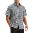 thumbnail image 4 of INSPIRE CHIC Edition Checks Dress Shirts for Men's Short Sleeves Formal Plaid Shirt XL Black, 4 of 6
