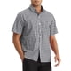 thumbnail image 4 of Camisas de vestir de cuadros de manga corta para hombres INSPIRE CHIC Edición XL Negra, 4 of 6