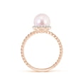 thumbnail image 2 of Angara Japanese Akoya Cultured Pearl Twisted Rope Shank Ring in 14K Rose Gold for Women | June Birthstone Jewelry for Her, 2 of 8