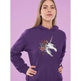 thumbnail image 2 of Unicorn Skull Neighing Hoodie Women -Smartprints Designs, Female Small, 2 of 4