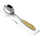 thumbnail image 2 of Cuchara de sopa de girasol, juego de 4, acero inoxidable 18/10, cuchara de caldo con acento dorado, pulido espejo fino, 2 of 4