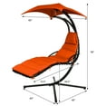 thumbnail image 3 of Costway Hanging Swing Chair Hammock Chair w/ Pillow Canopy Stand Orange, 3 of 11