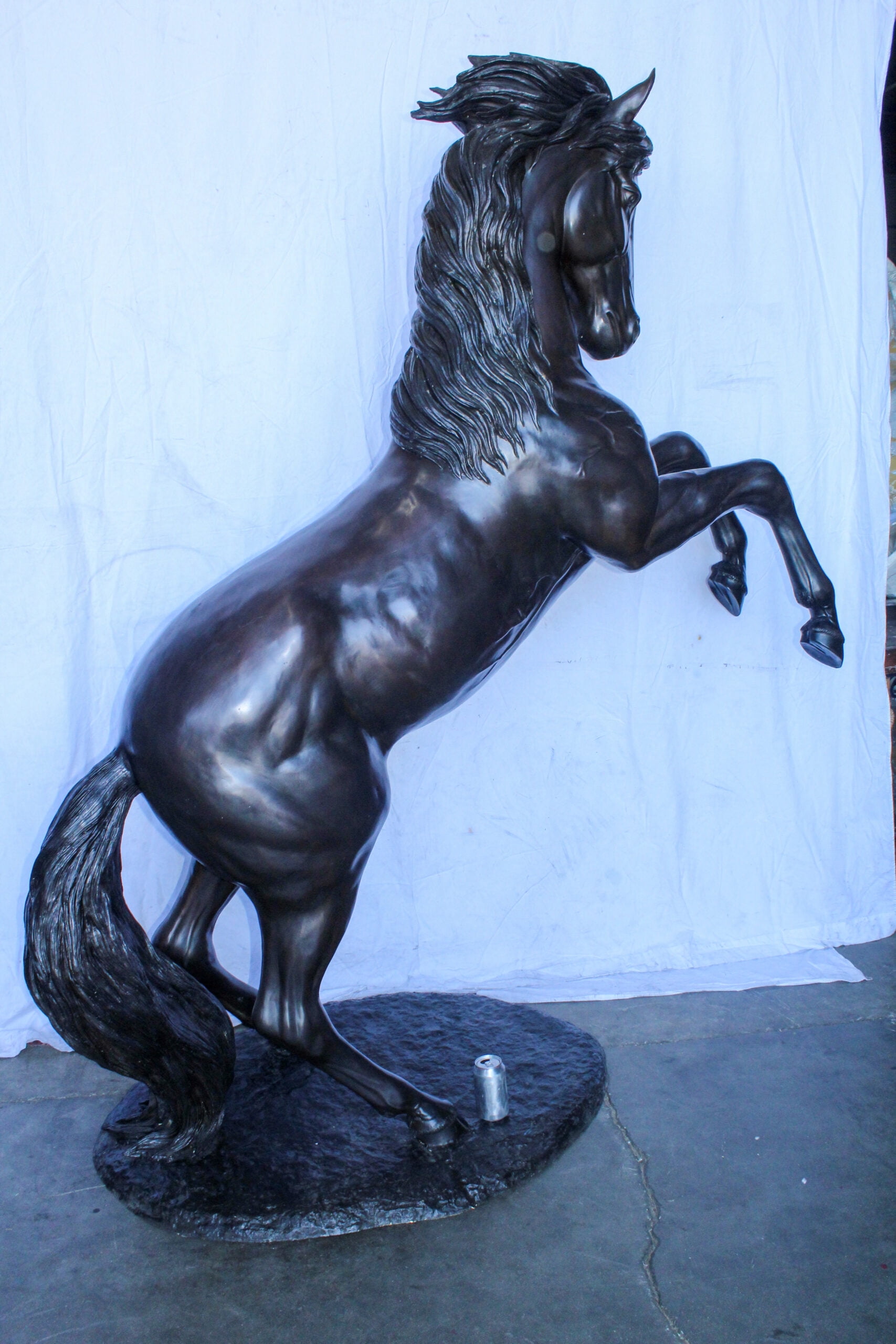 Nifao Quarter Horse Rearing, Life Size Bronze Statue, Equestrian Art – Garden Outdoor Decor Sculpture, 72"L x 34"W x 83"H