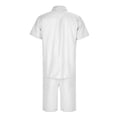 thumbnail image 4 of toraway Mens Suits 2 Piece Plus Size Mens Spring and Summer Leisure Sports Comfortable Breathable Sweat Absorbing Short Sleeved Shorts Two Piece Set XXL, 4 of 4