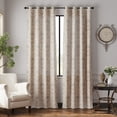 thumbnail image 3 of CURTAINKING Linen Curtains for Living Room 84 inch Medallion Damask Printed Drapes for Bedroom Grommet Farmhouse Window Curtain 2 Panels Taupe, 3 of 8