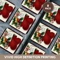 thumbnail image 6 of 3drose, Holiday Cheer Greeting with Red Mittens Candy Cane and Holly Cartoon, Set of 8 Coasters - Soft, 6 of 7