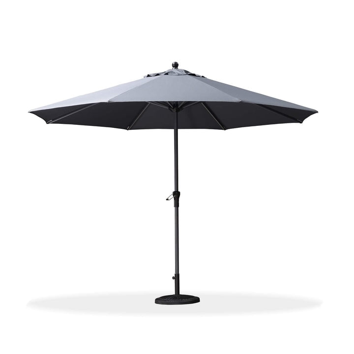 PURPLE LEAF 11' Round Patio Market Umbrella Outdoor Table Sun Umbrellas with Crank 8 Aluminum Sturdy Ribs for Pool Deck Backyard Beach Grey