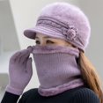 thumbnail image 4 of Women's Winter Knit Hat and Scarf Set, Fleece Lined Warm Beanie with Neck Warmer for Cold Weather, Thickened Thermal Ear Protection Set for Women, Soft Knit Cap and Scarf for Outdoor Activities, 4 of 6
